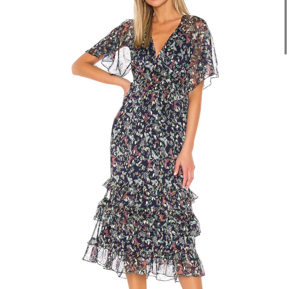 Revolve Tularosa Muleah Dress navy butterfly